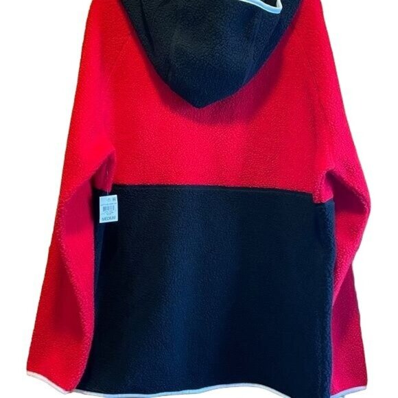 Ablaze Fleece Hoodie Medium Red & Black By Club Room - Picture 5 of 6